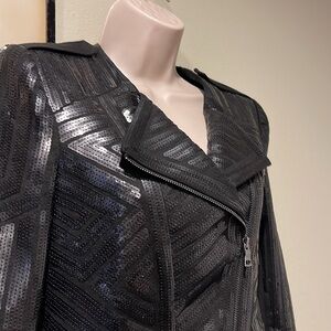 BCBG Sequin Moto jacket XXS
